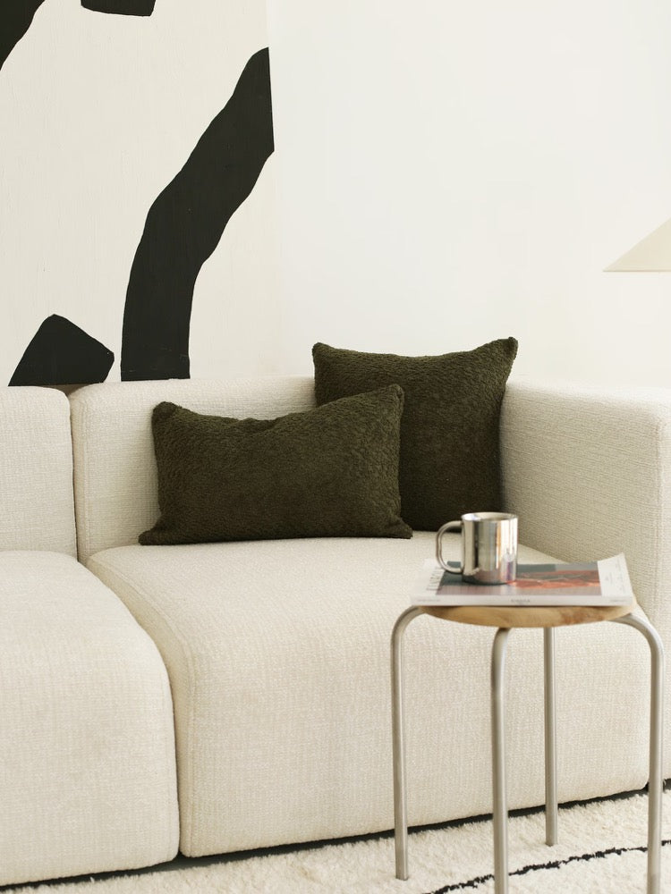 Soft Textured Bohemian Cozy Pillow Cover, Mustard Yellow Boucle Lumbar Pillow Case, Comfy Heavy & Solid Color Cushion Cover, Hidden Zipper