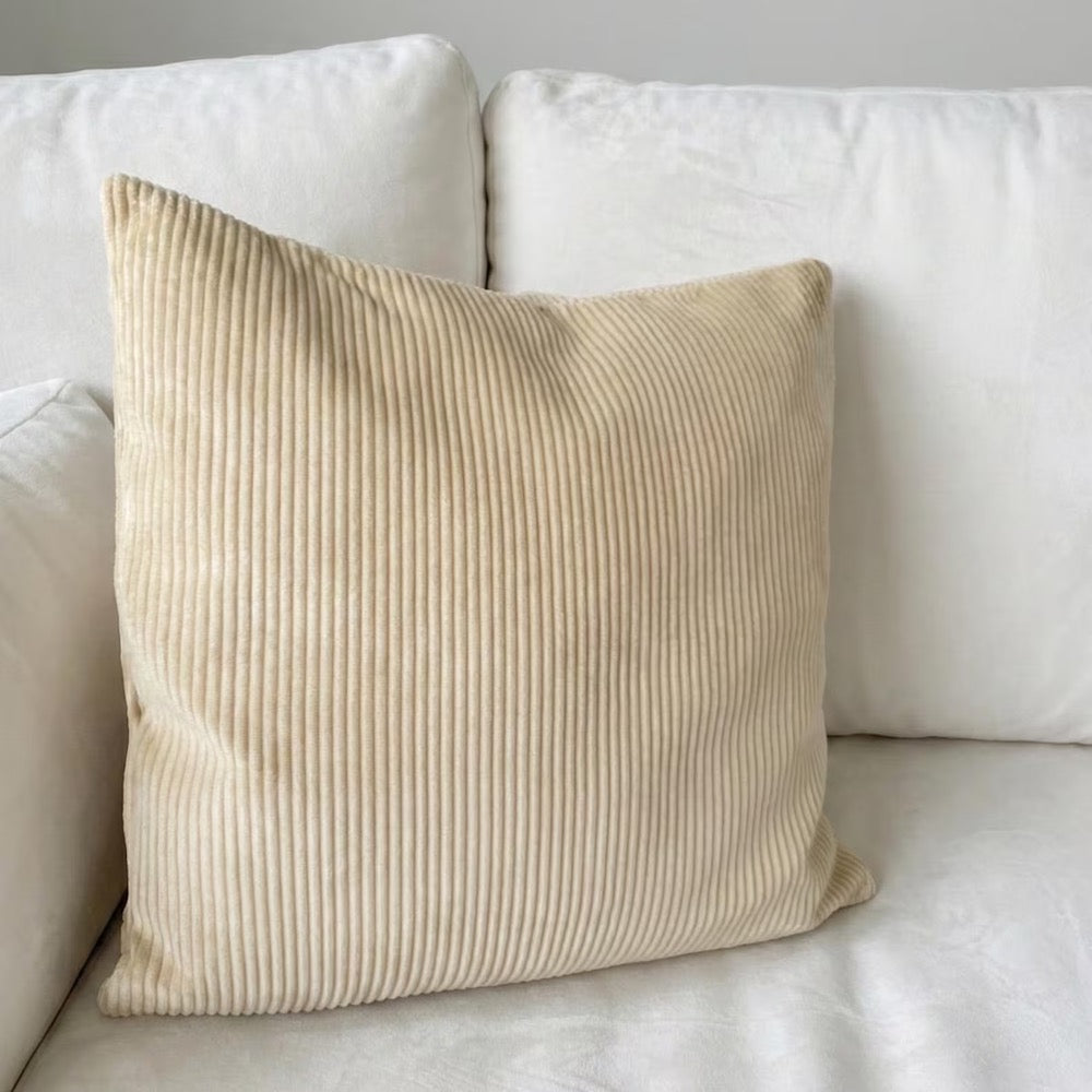 Olive Green Corduroy Pillow Cover, Boho Ribbed Cushion Case, Modern Farmhouse Decor