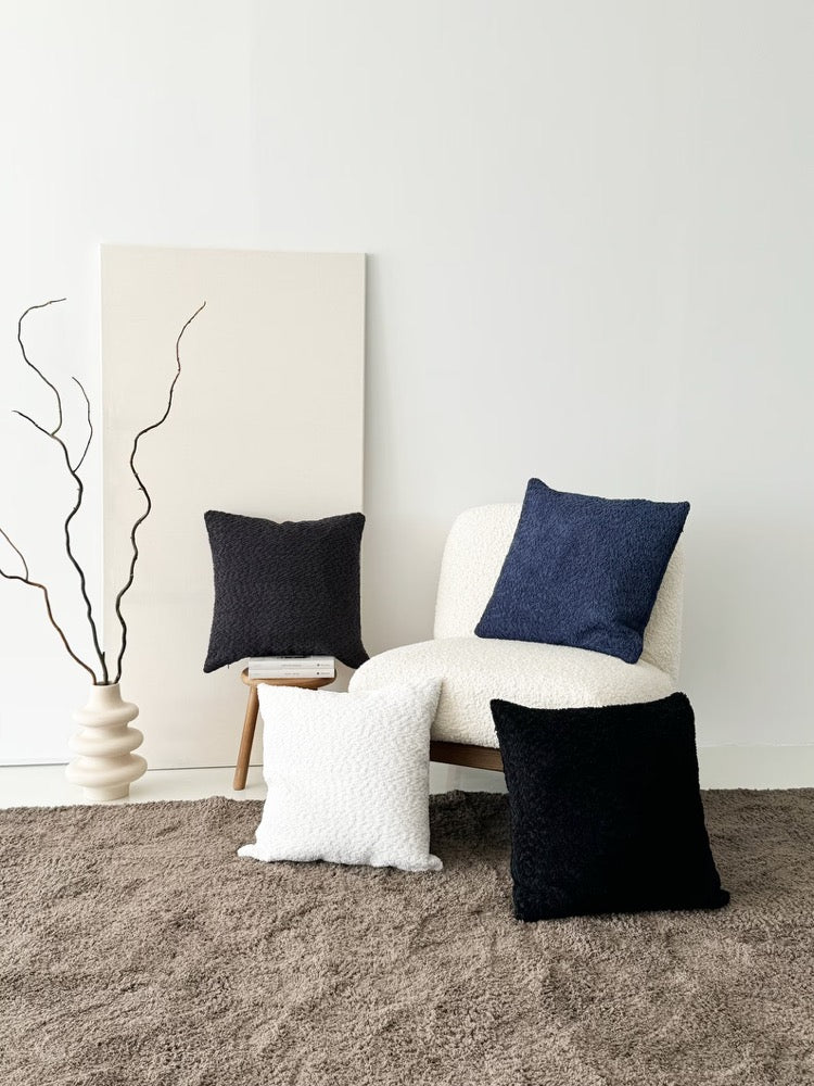 Soft Textured Bohemian Cozy Pillow Cover, Mustard Yellow Boucle Lumbar Pillow Case, Comfy Heavy & Solid Color Cushion Cover, Hidden Zipper