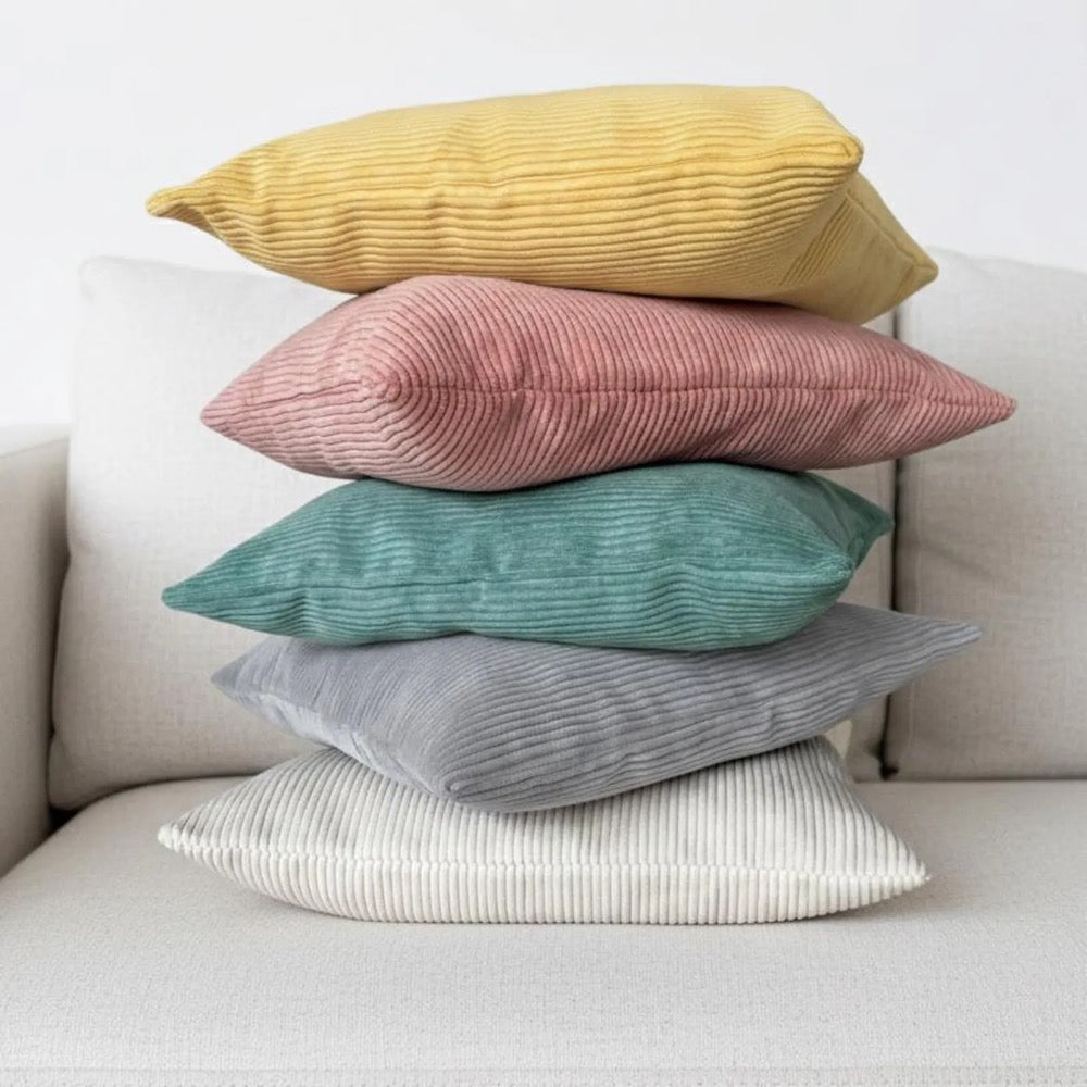 Mink Corduroy Pillow Cover, Taupe Ribbed Cushion Case, Neutral Minimalist Living Room Decor