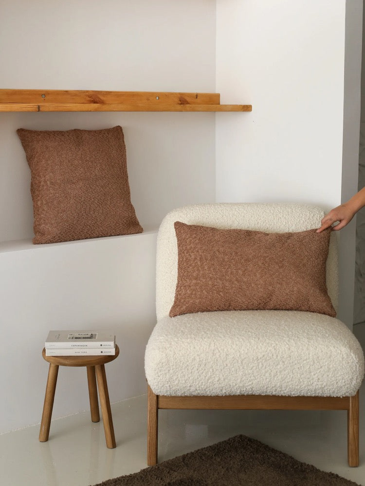 Soft Textured Bohemian Cozy Pillow Cover, Mustard Yellow Boucle Lumbar Pillow Case, Comfy Heavy & Solid Color Cushion Cover, Hidden Zipper