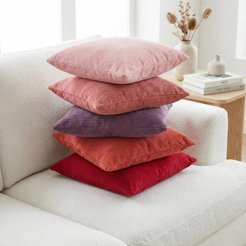 Corduroy Caramel Cushion Cover, Warm Cozy Ribbed Textured Throw Pillow Case, Any Size