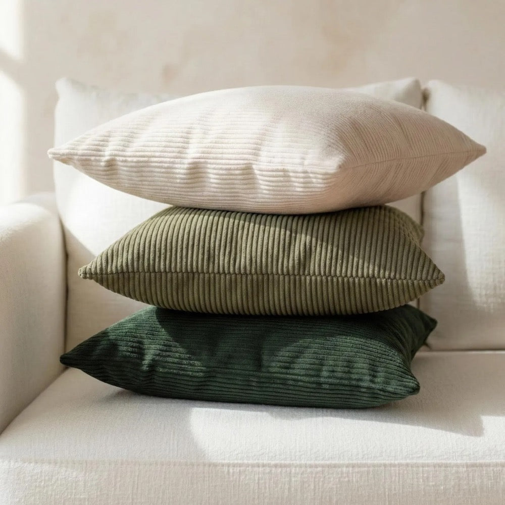 Mink Corduroy Pillow Cover, Taupe Ribbed Cushion Case, Neutral Minimalist Living Room Decor