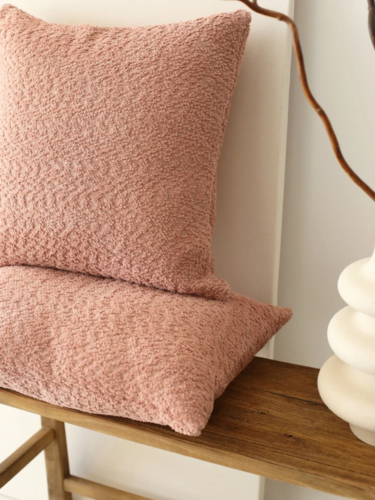 Soft Textured Bohemian Cozy Pillow Cover, Mustard Yellow Boucle Lumbar Pillow Case, Comfy Heavy & Solid Color Cushion Cover, Hidden Zipper