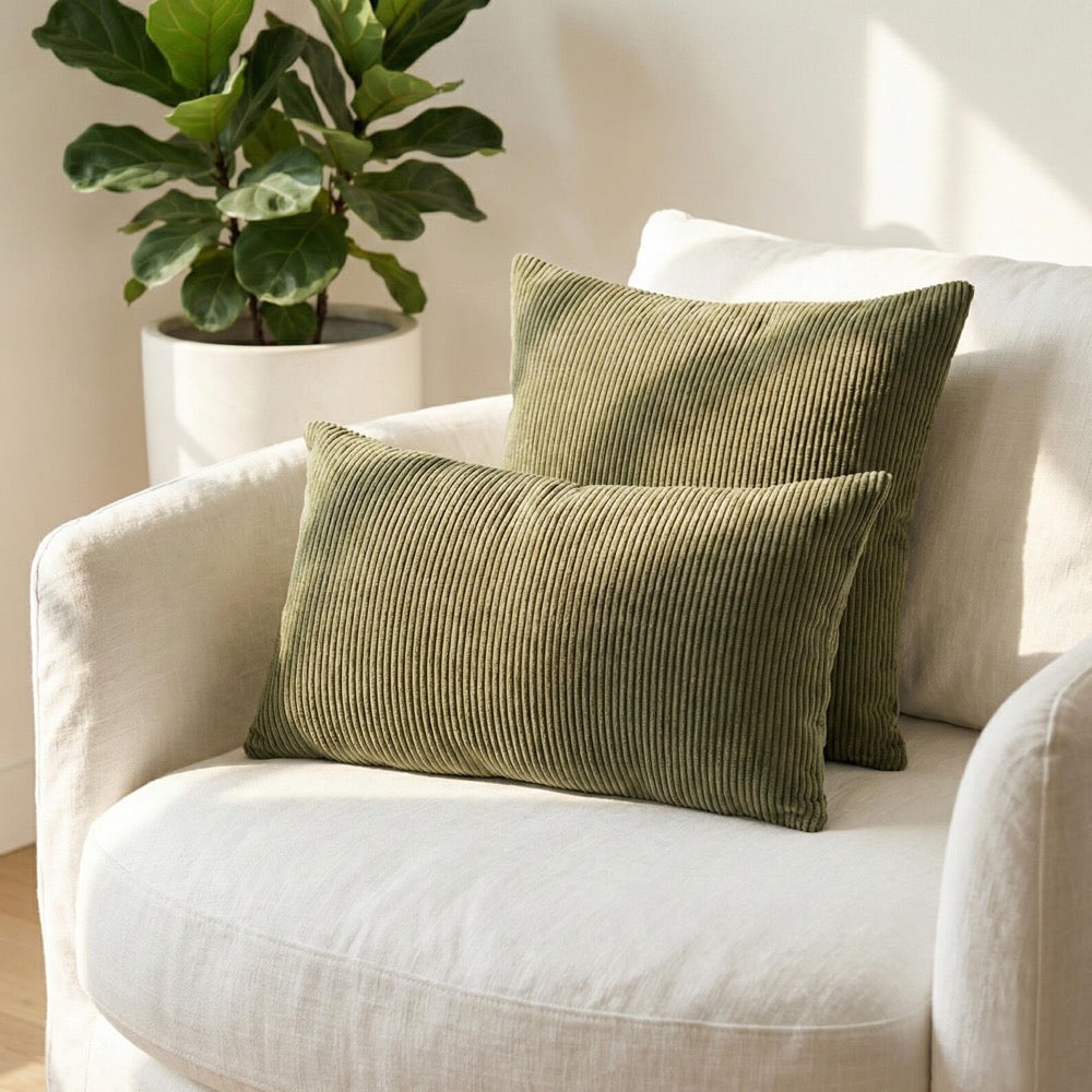 Corduroy Caramel Cushion Cover, Warm Cozy Ribbed Textured Throw Pillow Case, Any Size