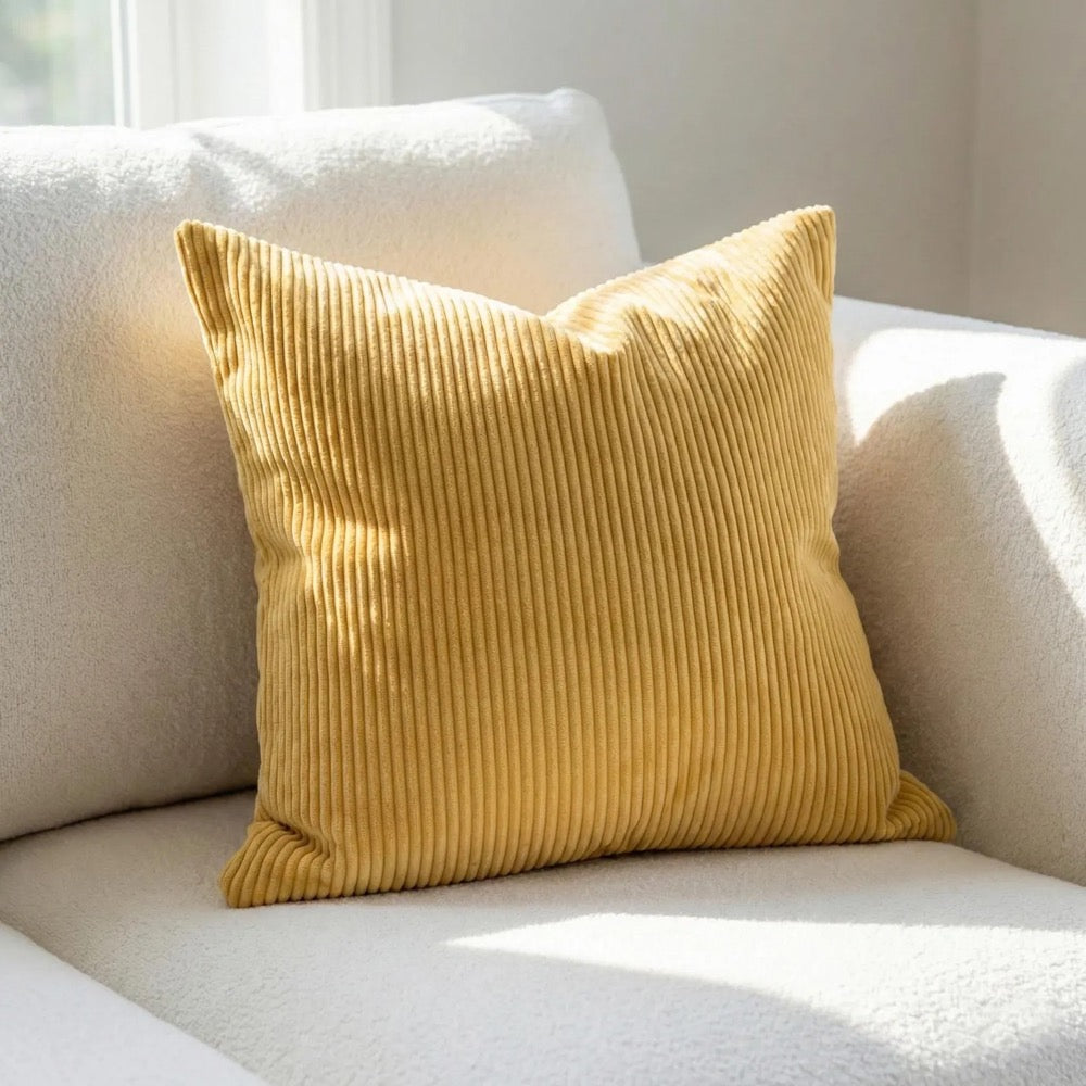 Corduroy Caramel Cushion Cover, Warm Cozy Ribbed Textured Throw Pillow Case, Any Size